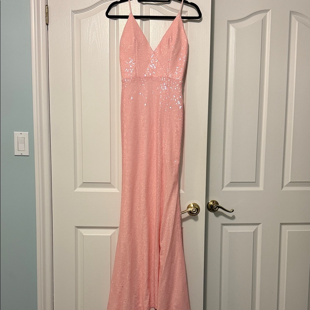 Elegant Pink Sequin Gown
